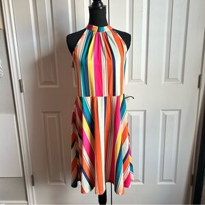 ouges tank striped sundress with neck tie